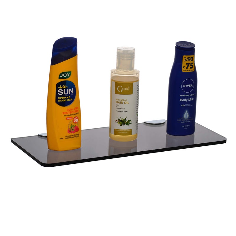 STIMULUS Acrylic Multi-Purpose Wall Mount Bathroom Shelf A Perfect Morden Accessories for Bathroom House and Hotels of Black Colour - Image 4
