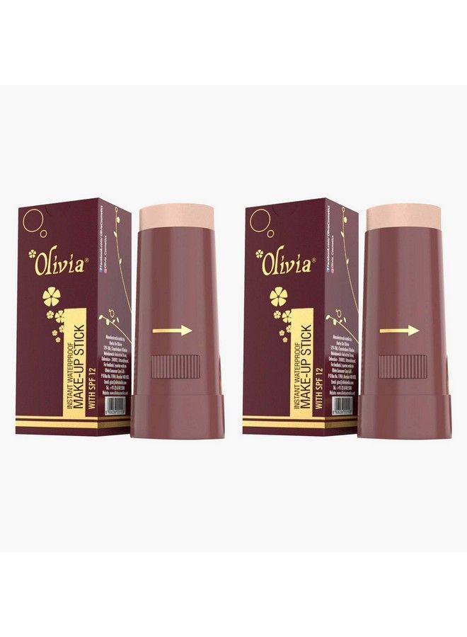 Olivia Instant Waterproof Makeup shimmering Stick Concealer (Touch & Glow, 15g, Shade No.5, SPF 12) - Pack of 2 Shimmery Finish - Image 1