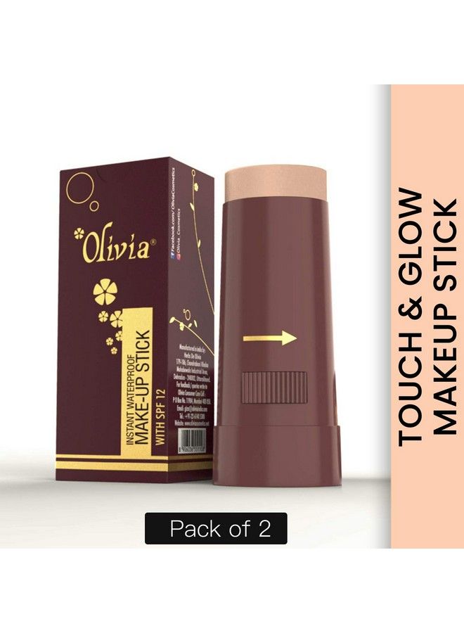 Olivia Instant Waterproof Makeup shimmering Stick Concealer (Touch & Glow, 15g, Shade No.5, SPF 12) - Pack of 2 Shimmery Finish - Image 3