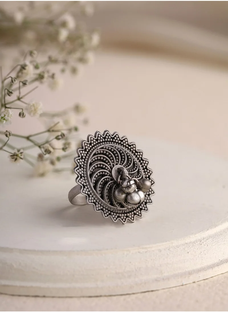 برياسي Oxidized Adjustable Finger Ring
