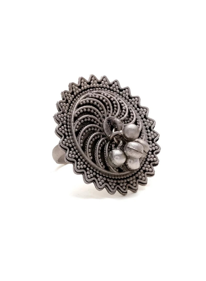 Priyaasi Oxidized Adjustable Finger Ring
