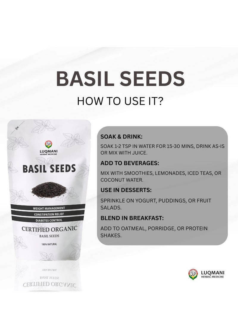 Luqmani Herbs Basil Seeds Tukhm e Malanga 100 gm Raw - Image 4