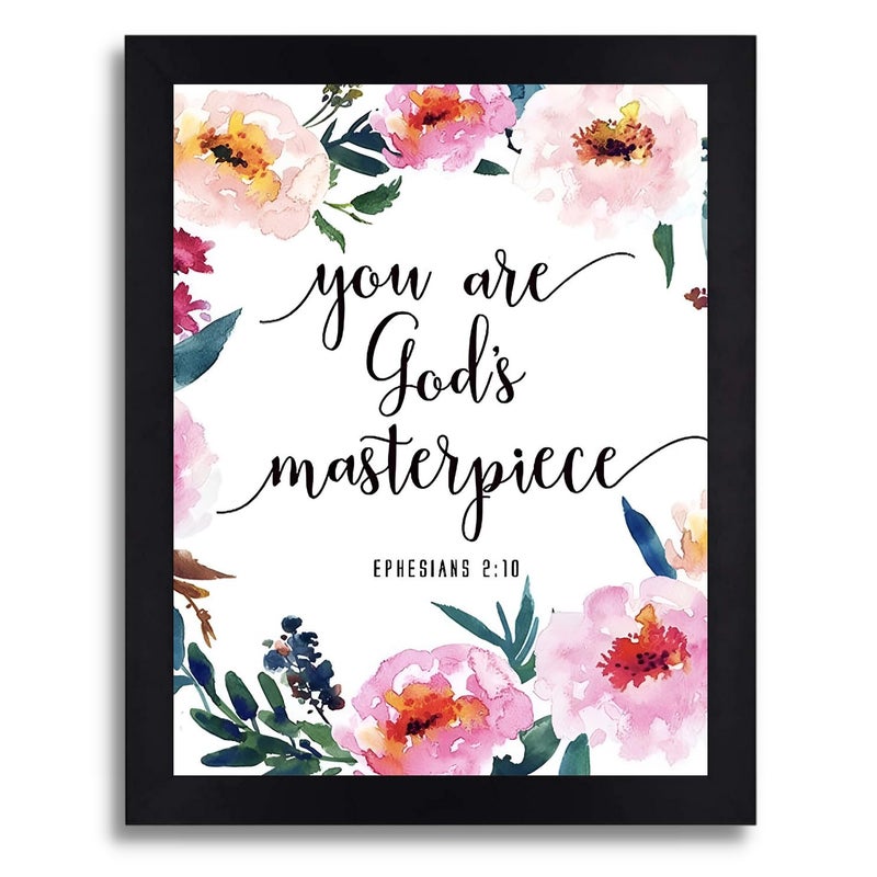Interio Crafts Bible Verses Wall Frames Bible Verses Wall Decor for Prayer Room Living Room Office Christian Home Decor EPHESIANS 210 You are Gods Masterpiece 135X10 Inches