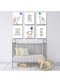 iMagitek Set of 6 Unframed Baby Boy Nursery Wall Art Prints, Blue Elephant Nursery Wall Decor, Elephants with Blue Balloons Wall Art Decorations for Baby Boy Nursery, Boy's Room (8" x 10") - pzsku/Z69C62F2797AF88BDCD8BZ/45/_/1737031424/512b8df5-99ee-4d85-9992-b8742e40c1ea