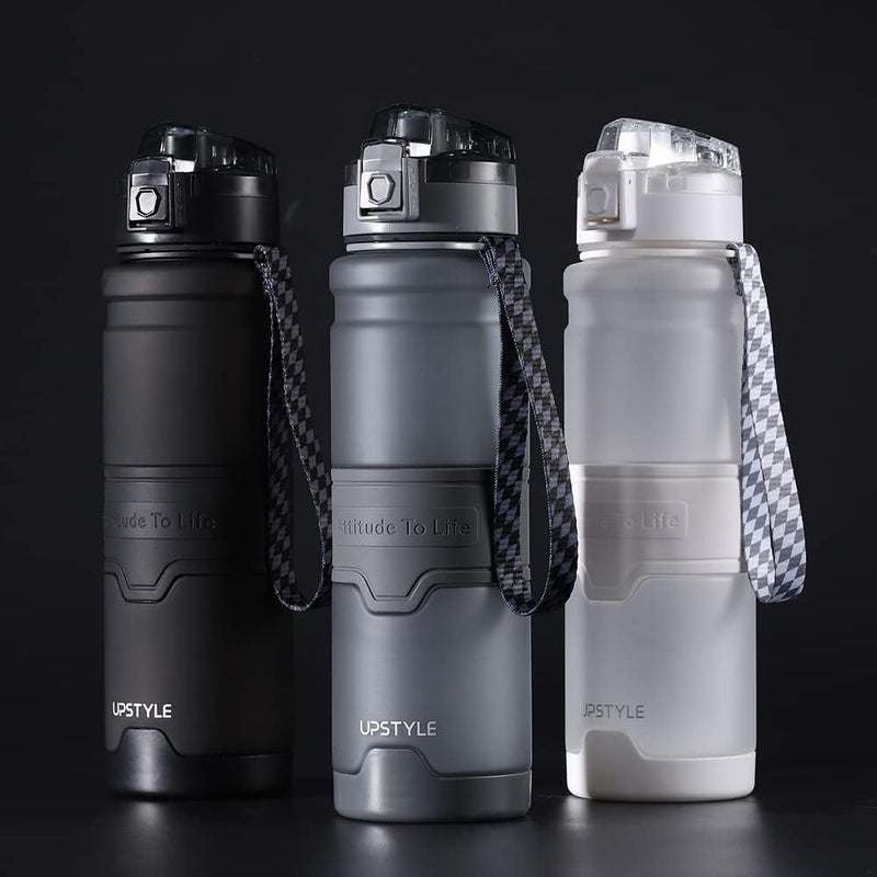 Tycom 1L Leak-Proof Water Bottle, BPA-Free Tritan, Flip Top with Strainer, for Gym, Sports, Camping, Outdoor (Grey) - Image 2