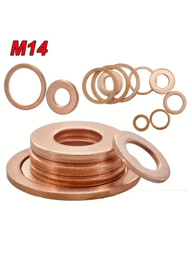 10 قطعة من حلقات تصريف الزيت النحاسية مقاس M14 لإصلاح محرك السيارات - Image 1