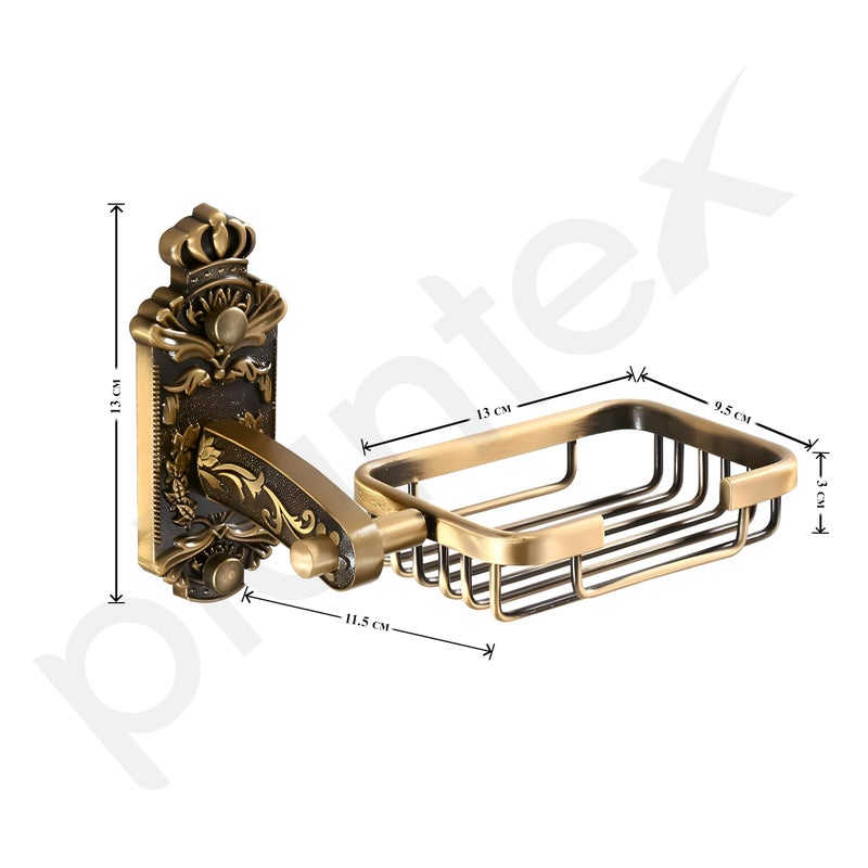 Plantex Aluminum Soap Holder for Bathroom/Soap Stand/Bathroom Accessories (Brass Antique Finish) - Image 3
