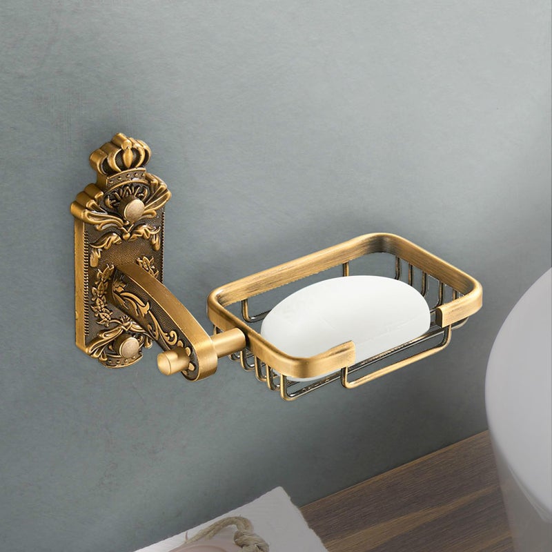 Plantex Aluminum Soap Holder for Bathroom/Soap Stand/Bathroom Accessories (Brass Antique Finish) - Image 1