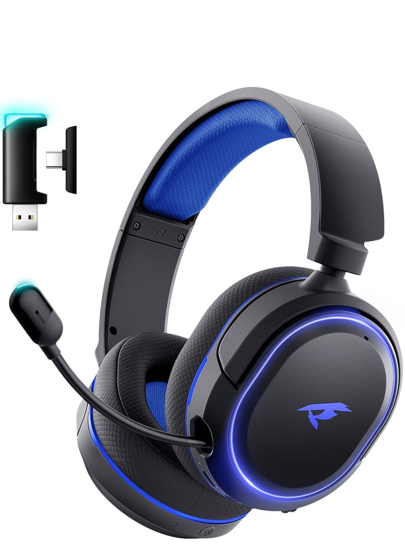 Picun 2.4G Wireless Gaming Headset, 7.1 Surround Sound,2.4GHz USB Gaming Headphones Bluetooth ENC Noise Canceling Mic, Bluetooth Headset for PC PS5 PS4 Mac Switch  - Image 1