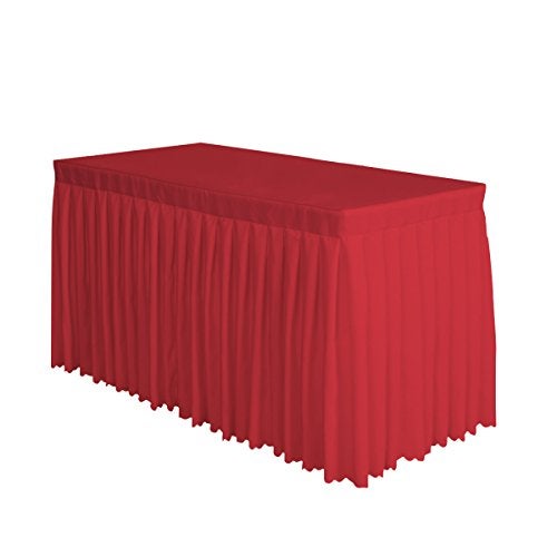 Surmente Red Table Skirt, 14ft Polyester Tablecloth for Weddings, Banquets, or Restaurants - Image 1