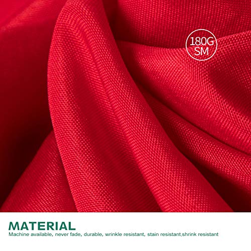 Surmente Red Table Skirt, 14ft Polyester Tablecloth for Weddings, Banquets, or Restaurants - Image 3