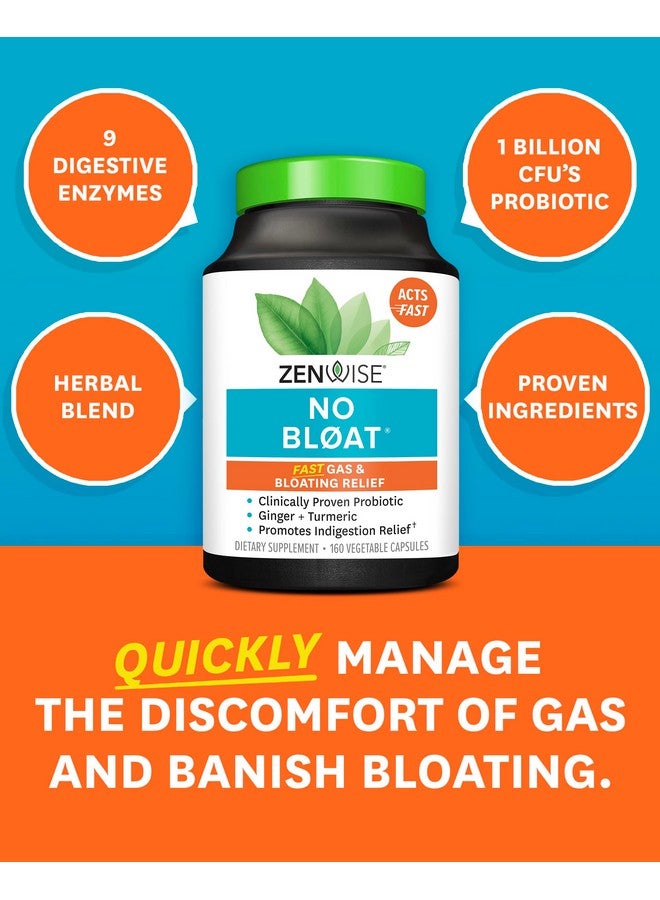 Zenwise Health NO Bloat Probiotics for Women and Men Digestive Health with Ginger, Dandelion, and Lactase, Digestive Enzymes for Gas and Bloating Relief - Vegan Water Retention Pills - 160 CT - Image 5