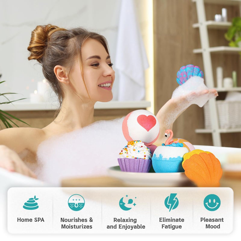 Aofmee Bath Bombs - 8 Bath Bombs for Women & Kids, Natural Spa Fizzy Bathbombs, Skin Moisturize Bubble Bath, Valentines Mothers Day Birthday Christmas for Women Her Girlfriend Mom Bridesmaid - Image 4
