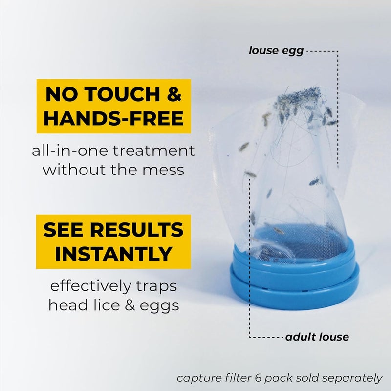 V-Comb A1 Rechargeable Chemical-Free Lice Removal Electric Comb, Pack of Refill Filters, Natural Head Lice Solution for Children & Adults, Electric Lice Vacuum Comb, for All Hair Types, Gentle Lice Care - Image 4