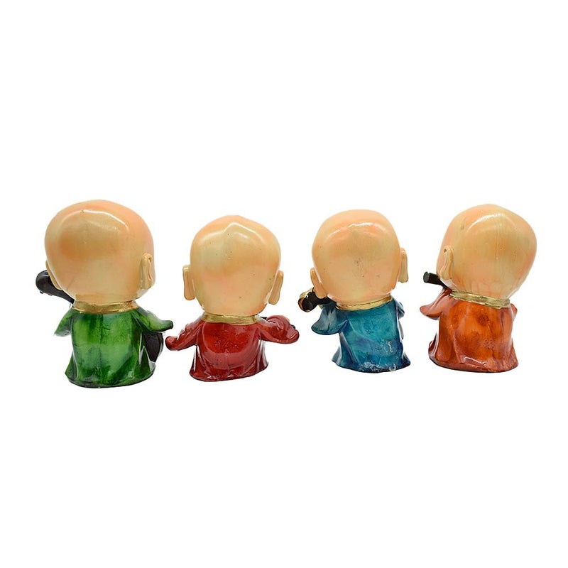 Dalvkot Buddha Idols Set of 4 Playing Musical Instruments Showpiece Figurines for Home Decor - Image 5