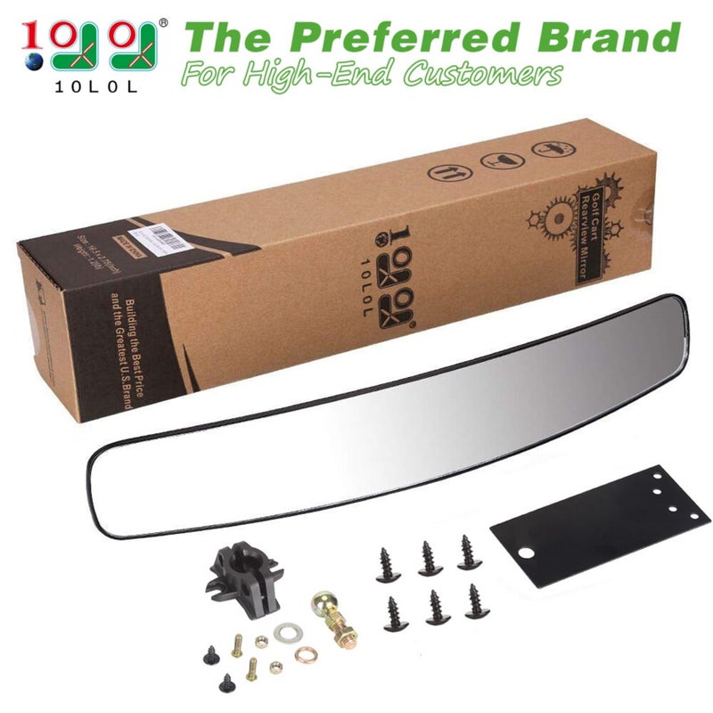 10L0L Golf Cart Accessories, Universal 16.5" Extra Wide Rear View Convex Golf Cart Mirror for EZ Go, Club Car, Yamaha - Image 2