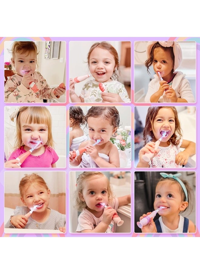Toddler Sonic Electric Toothbrush for Ages 1-3 Years, Baby Electric Toothbrush with Cute Unicorn Cover and Smart LED Timer, 4 Brush Heads (Arya)
