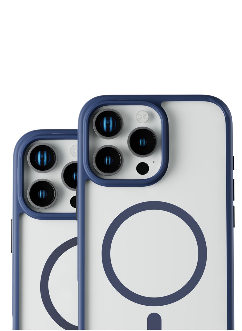 LEVELO - iPhone 16 Pro Max MagSafe  Case Solo/ Clearview Technology/ 3H Scratch Resistance/ Hybrid Construction - Blue - Image 1