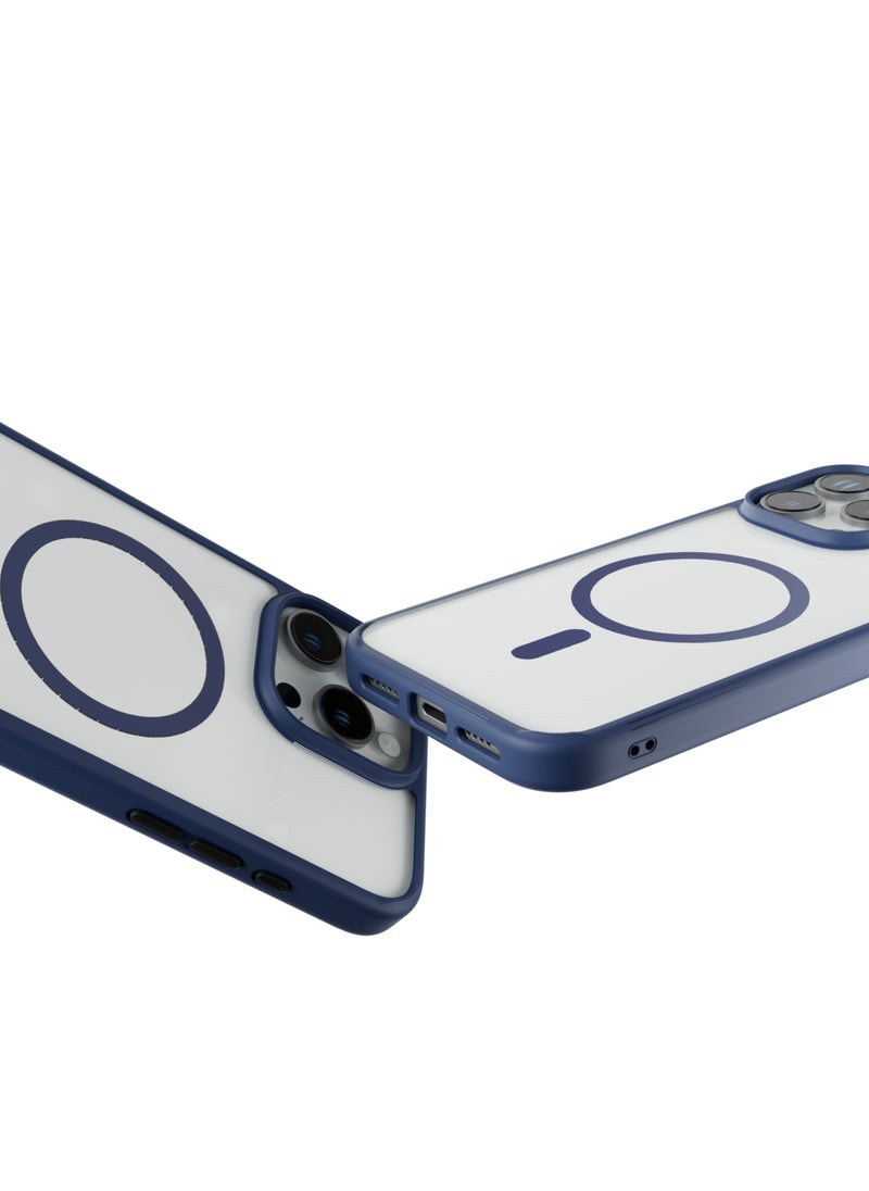 LEVELO - iPhone 16 Pro Max MagSafe  Case Solo/ Clearview Technology/ 3H Scratch Resistance/ Hybrid Construction - Blue - Image 1