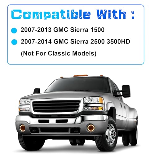 OKSIWA LED Fog Lights With DRL-For 2007-2013 GMC Sierra 1500, 2007-2014 GMC Sierra 2500 3500HD (Not For Classic Models), White DRL,Amber Turn Signal,Fog Light Assembly Replacement,Waterproof - Image 5