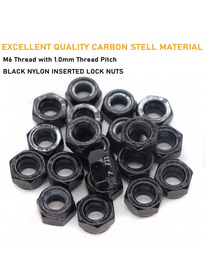 binifiMux binifiMux 30Pcs M6-1.0mm Black Zinc Plated Nylon Lock Nuts Inserted Hex Self Clinching Nuts  - Image 1