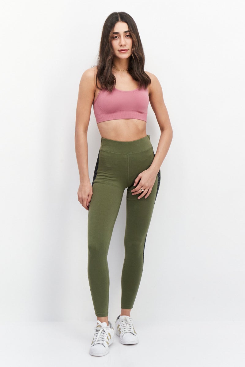 Ufc Women Sportswear Fit Brand Logo Training Leggings, Olive - Image 3