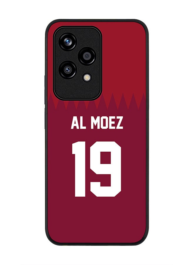 Stylizedd Rugged Black edge case for Honor 200 Lite, Slim fit Soft Case Flexible Anti Drop TPU Gel Thin Cover - Football Team - Qatar, Player Name - Al Moez - Image 1