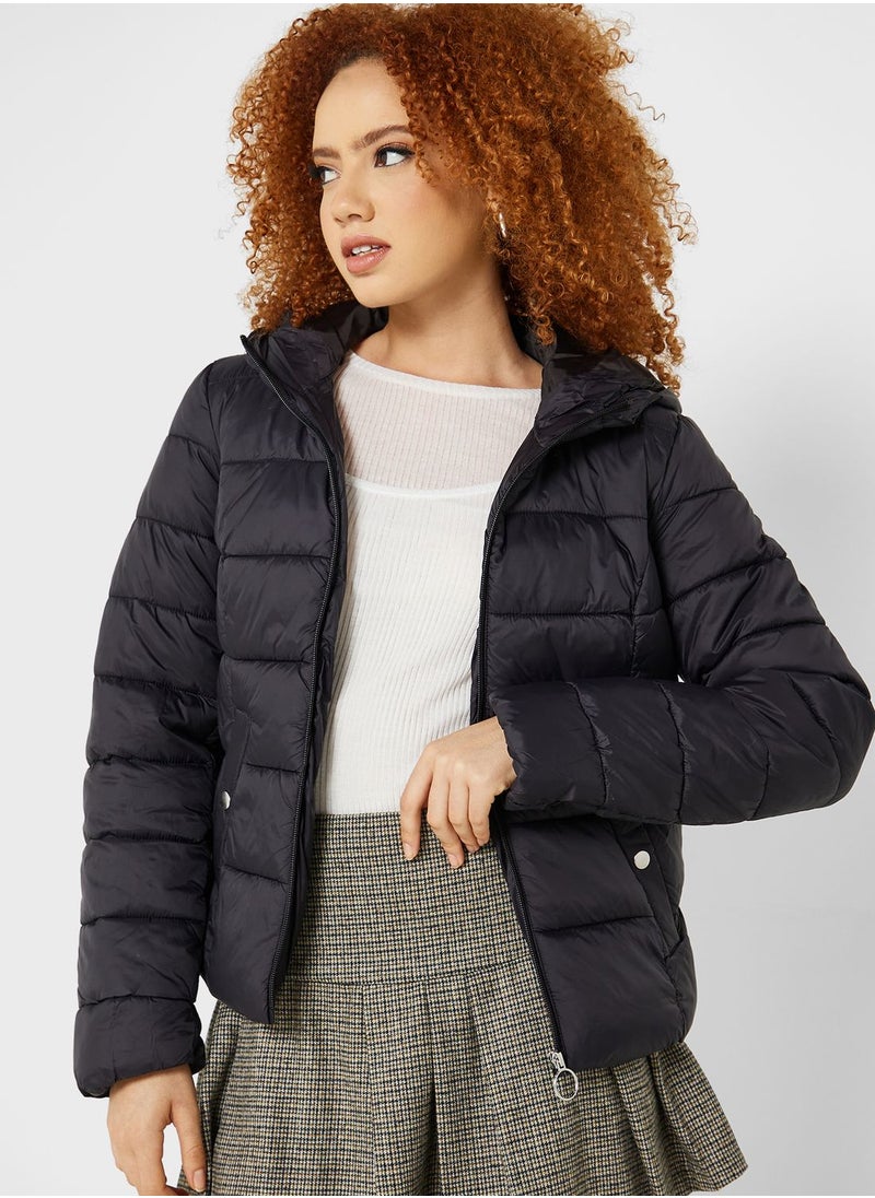 Jacqueline de Yong - Hooded Pocket Detail Jacket - Image 1