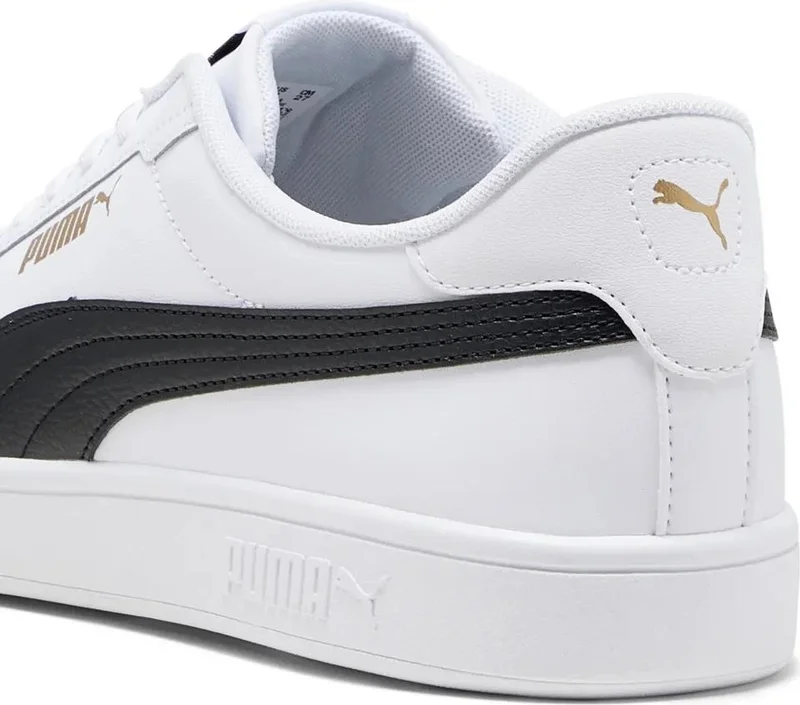 PUMA Smash 3.0 L 390987-11 MEN White-Black-Gold Casual Sneaker Shoes