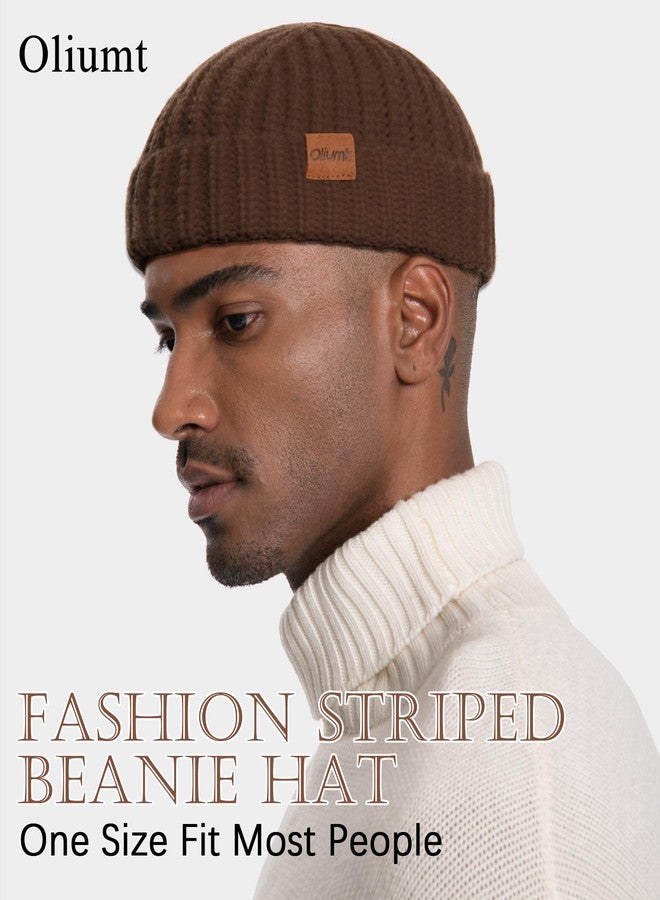 Oliumt Fisherman Short Beanie Hats Skull Cap for Men (US, Alpha, One Size, Coffee) - Image 2