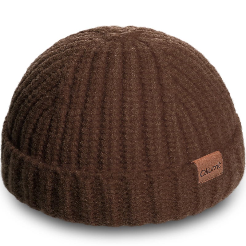 Oliumt Fisherman Short Beanie Hats Skull Cap for Men (US, Alpha, One Size, Coffee) - Image 1