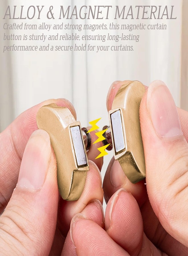Tizee 8 Pair Butterfly-Shaped Magnetic Curtain Closure - Curtain Clips Decorative Detachable Buckle for Indoor Outdoor Use, Prevent Light Leaking, Easy Installation, Alloy Material (Golden) - Image 3