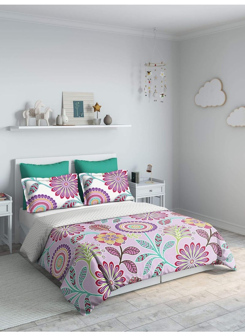 DDECOR Live beautiful DDECOR Ava 100 Cotton Double Bedsheet with 2 Pillow Covers Purple 