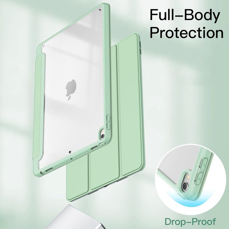 Jetech Case For Ipad Air 3 10.5-Inch 2019, 3Rd Generation And Ipad Pro 10.5-Inch With Pencil Holder, Clear Transparent Back Shell Slim Stand Shockproof Tablet Cover Matcha Green - Image 4