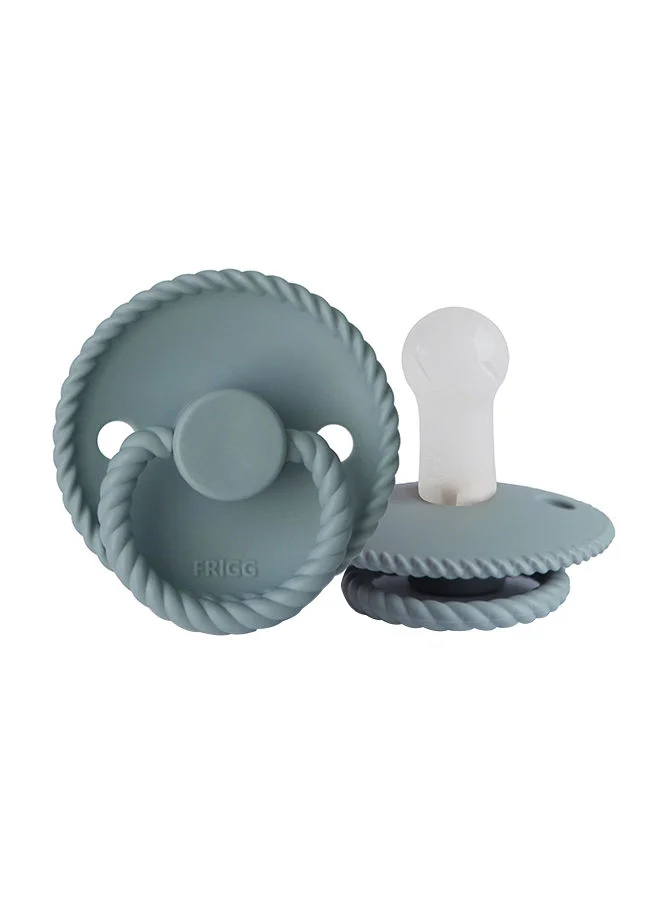 FRIGG Pack Of 1 Rope Silicone Baby Pacifier 6-18M Stone Blue - Size 2