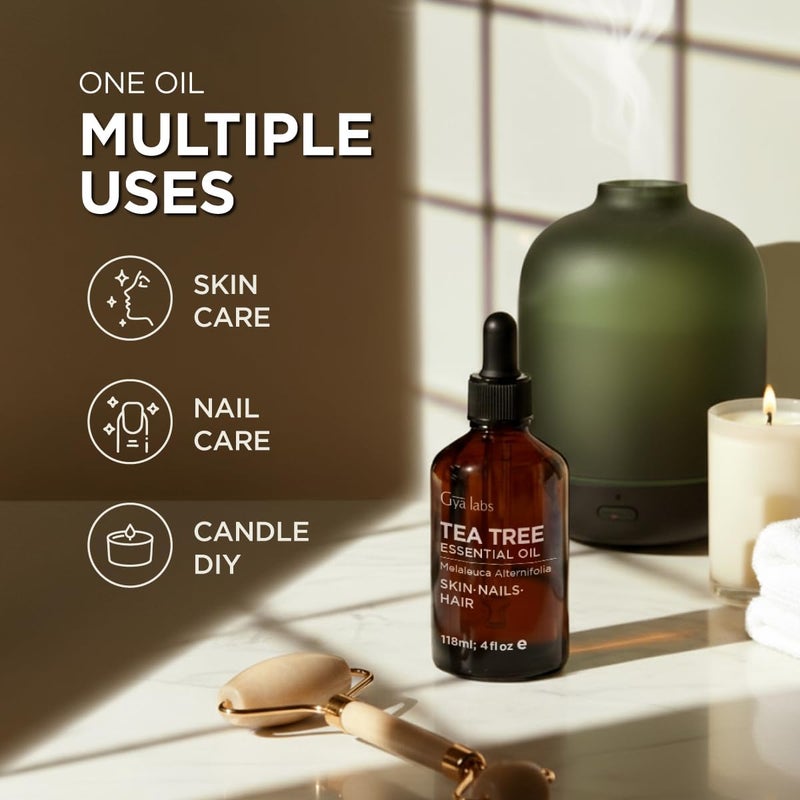 Gya Labs Tea Tree Essential Oil - 4 Fl Oz - for Hair, Skin, Diffuser, Aromatherapy & DIY Candle Making Scent - Image 5