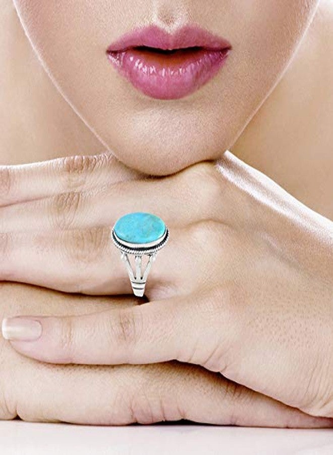 Turquoise Network خاتم تركواز فضة استرلينية 925 مقاس 6 إلى 14 (تركواز، 7) - Image 2