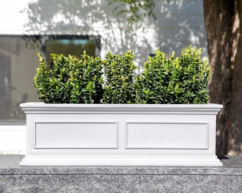 Veradek Brixton Window Box Plastic Planter  Large Rectangular Planter for Outdoor BalconyWindowsill  CrackResistant AllWeather  Classic Estate Design for Flowers Herbs Succulents - Image 4