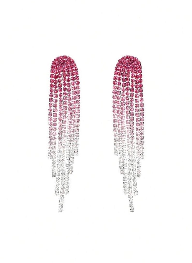 Dangle Charms Elegant & Stylish Drop Earrings For Women Cubic Zirconia  - Image 2