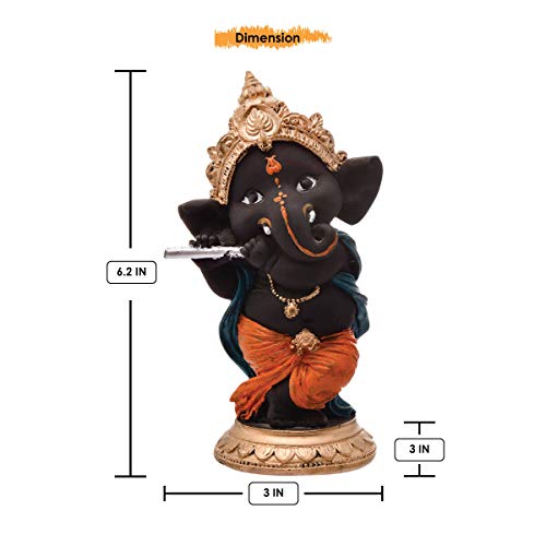 Karigaari India Handcrafted Polyresin Eco Friendly Lord Ganesha Ganpati Idol Figurine | Lord Ganesha Statue for Home Decoration (Multicolor) - Image 5