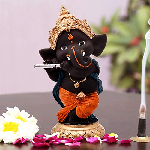 Karigaari India Handcrafted Polyresin Eco Friendly Lord Ganesha Ganpati Idol Figurine | Lord Ganesha Statue for Home Decoration (Multicolor) - Image 1