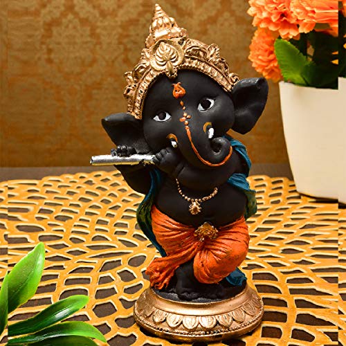 Karigaari India Handcrafted Polyresin Eco Friendly Lord Ganesha Ganpati Idol Figurine | Lord Ganesha Statue for Home Decoration (Multicolor) - Image 2