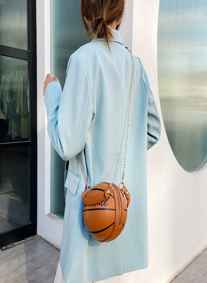 Lanpet Women Crossbody Bags Basketball Shaped PU Handbags Adjustable Strap Shoulder Messenger Bag - Image 2