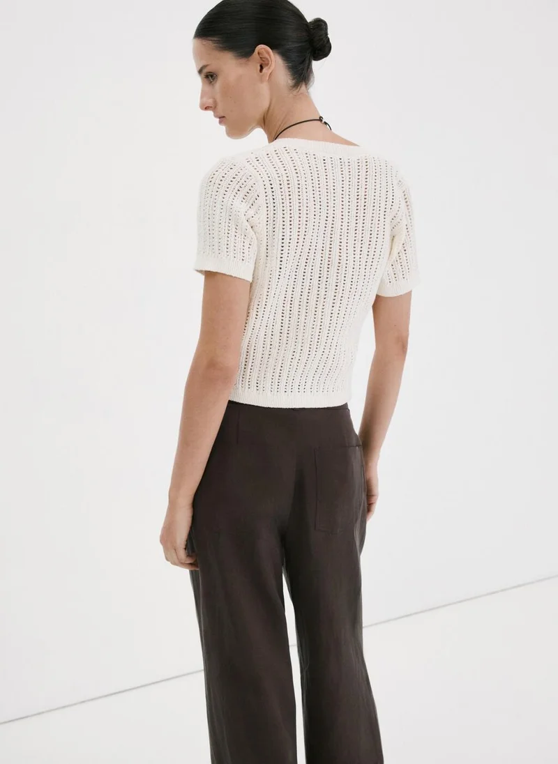 MANGO Openwork knit cardigan