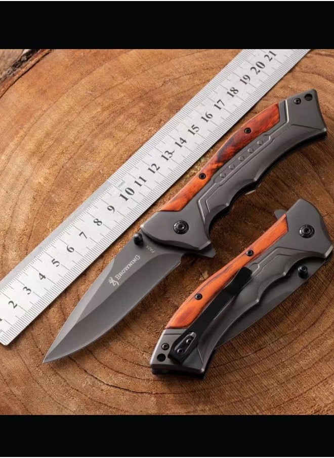 Browning متعددة الوظائف الفولاذ المقاوم للصدأ سكين للفرد G10 مقبض جميع الصلب المحمولة في الهواء الطلق سكين للفرد التخييم في الهواء الطلق سكينة الفاكهة  - Image 4