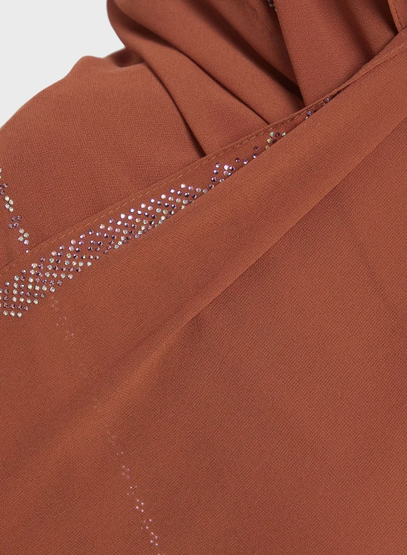 خزانة Aztec Diamante Detail Long Hijab Scarf