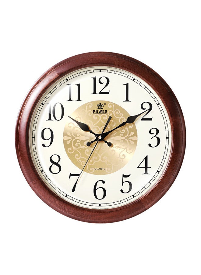 Power Ba Solid Wood Wall Clock Living Room New Large Size Simple Quartz Clock Office 40cm - Image 5