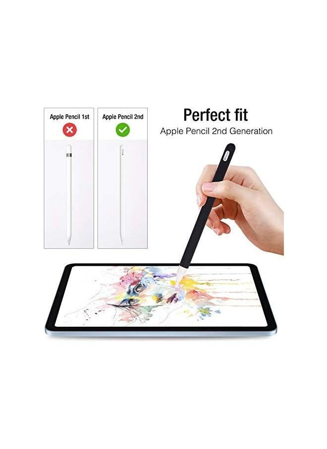 erorex Soft Silicone Case for Apple Pencil 2nd Generation, Protective Sleeve Holder Grip and Nib Cover Accessories Kit Compatible with Apple Pencil 2nd Gen, iPad Pro 12.9 Inch / 11 Inch -Black  - Image 2