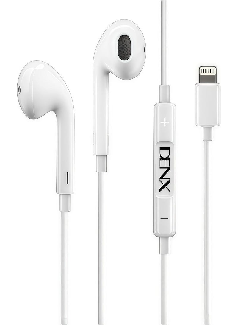 Denx DENX Wired Headphones for iPhones with Lightining Connector for iPhone Earbuds with Mic & Volume Control Compatible with iPhone14/13/12/11/ipad 14/13/12/11/X/8/7, Support All iOS System, DX347-C  - Image 1
