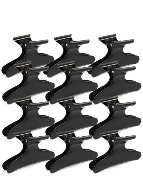 ORiTi Hair Clips for Styling Sectioning Black Butterfly Hair Clips Clamps Claws Pro Salon Hair Clips for Cutting, Styling, Sectioning, Coloring Hair styling Clips Butterfly Clips Hair Accessories